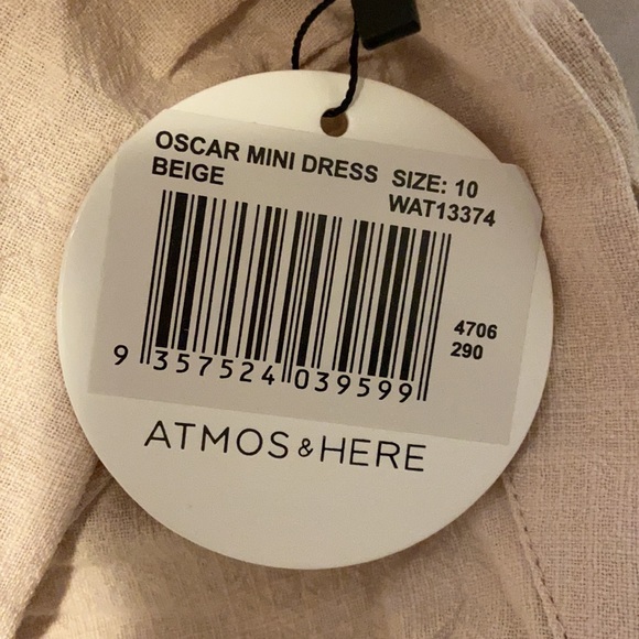 Atmos&Here Beige Mini Dress | New | Tags on - Picture 4 of 4
